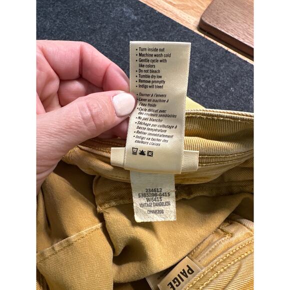 Paige Collette High-Rise Crop Flare Jeans, Mustard Yellow, Size 28, Like New - Picture 6 of 6